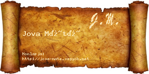 Jova Máté névjegykártya